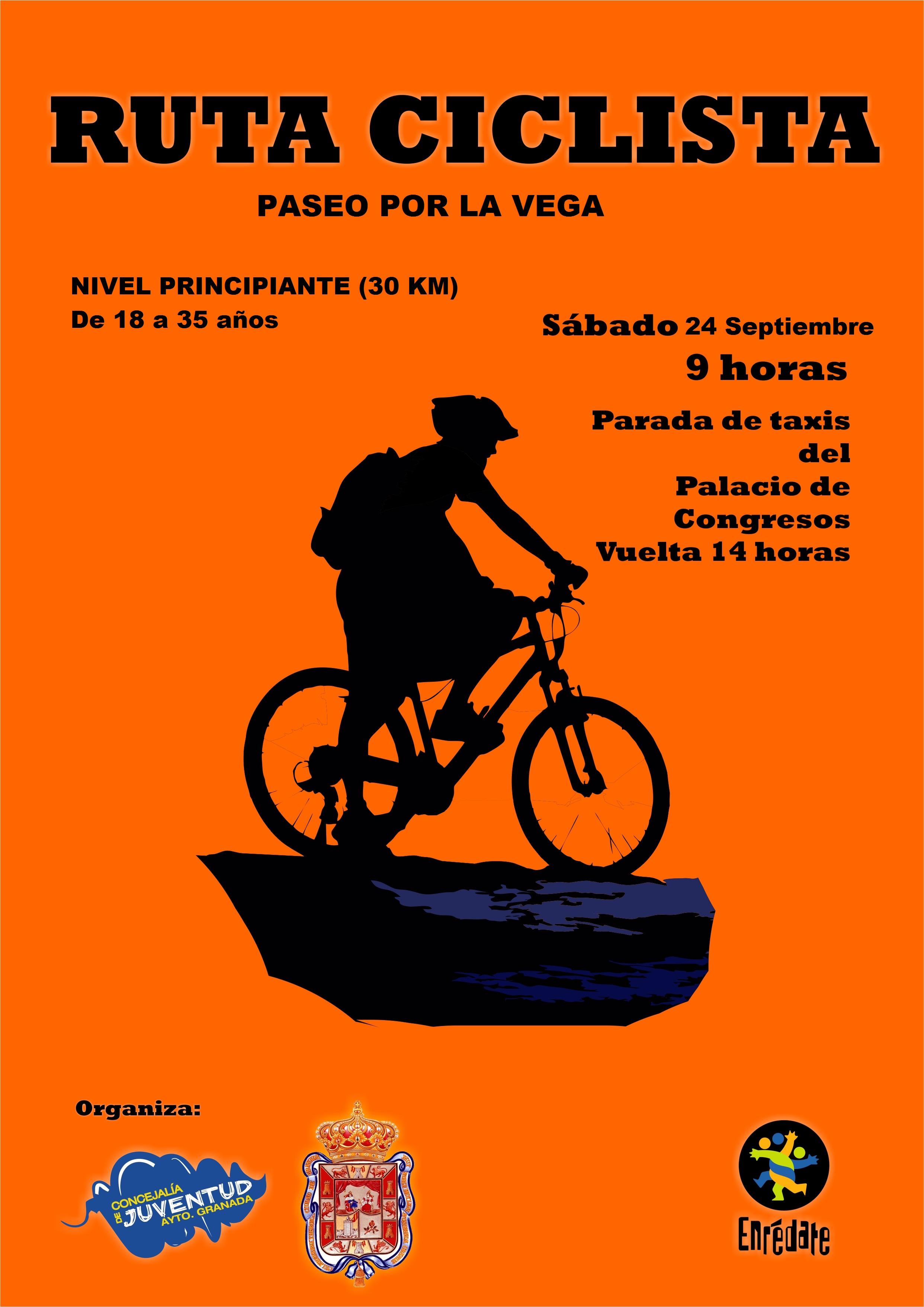 Enrdate en la calle el fin de semana. Ruta ciclista paseo por la Vega.